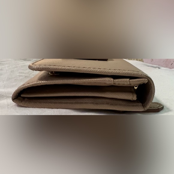 PRADA Pink Taupe Bifold Wallet  Pink Leather Womens Wallet Long Wallet for Gift - Picture 6 of 9